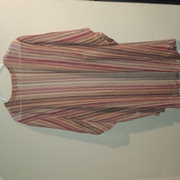 Maurices Open Knit Striped Multi Colored Boho Kimono/Swim Cover Festival… - Picture 6 of 6